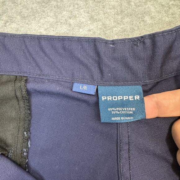 Propper Uniform BDU Trouser Men L Navy Cargo Adjustable Hem and Waist Button Fly - Picture 9 of 14